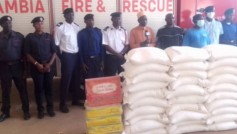 Donation of Ramadan Food Items to Farafenni Fire Station by Qgroup: